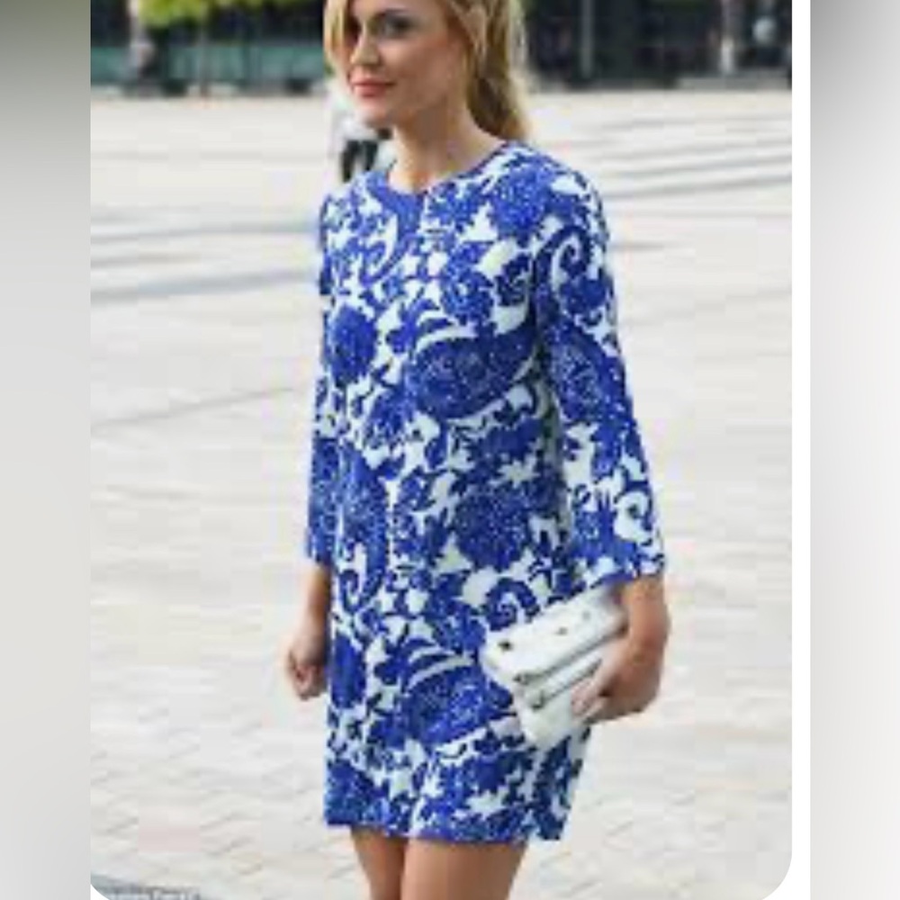 ***Darling London ***Porcelain Blue & White Paisley Brigette Mini Tunic Dress